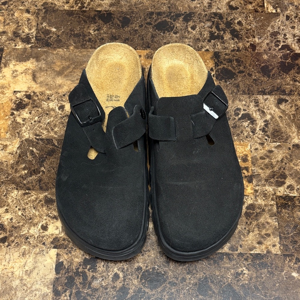 Papillio Black Suede Mules